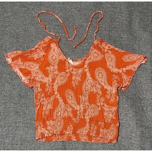 Paper Crane Women's L Paisley Crop Top